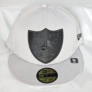 Raiders Hat Size 7.5 gray with black logo